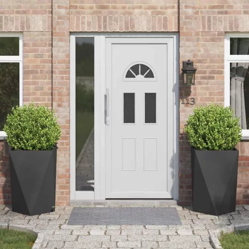 vidaXL Növénytartó 2 pcs Fekete 50 x 50 x 75 cm Acél