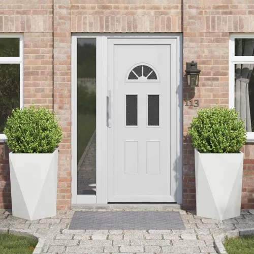 vidaXL Növénytartó 2 pcs Fehér 50 x 50 x 75 cm Acél