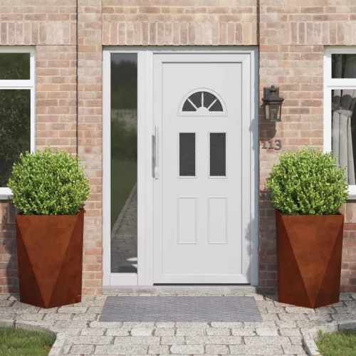 vidaXL Növénytartó 2 pcs Rozsdás 50 x 50 x 75 cm Időjárásálló acél