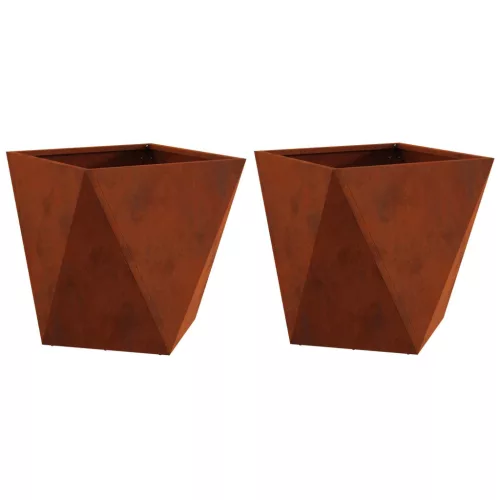 vidaXL Növénytartó 2 pcs Rozsdás 40 x 40 x 40 cm Időjárásálló acél