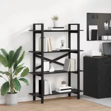   vidaXL Könyvespolc Fekete tölgy 100 x 33,5 x 140 cm Faanyag