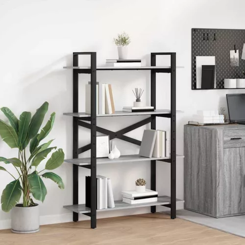 vidaXL Könyvespolc Szürke Sonoma 100 x 33,5 x 140 cm Faanyag