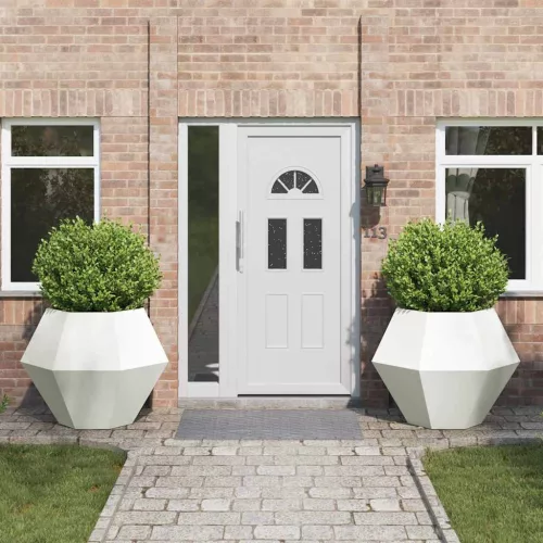 vidaXL Növénytartó 2 pcs Fehér 100 x 100 x 80 cm Acél