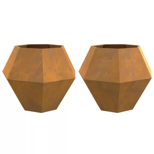 vidaXL Növénytartó 2 pcs Rozsdás 100 x 100 x 80 cm Időjárásálló acél