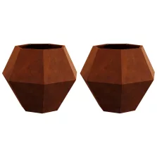   vidaXL Növénytartó 2 pcs Rozsdás 75 x 75 x 60 cm Időjárásálló acél