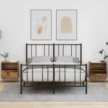   vidaXL Éjjeli asztal fiókkal 2 pcs Öreg fa 40 x 35 x 47,5 cm Faanyag