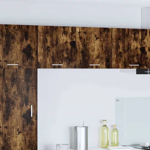 vidaXL Függő szekrény polcokkal Riga 2 pcs Füstölt tölgy és fehér