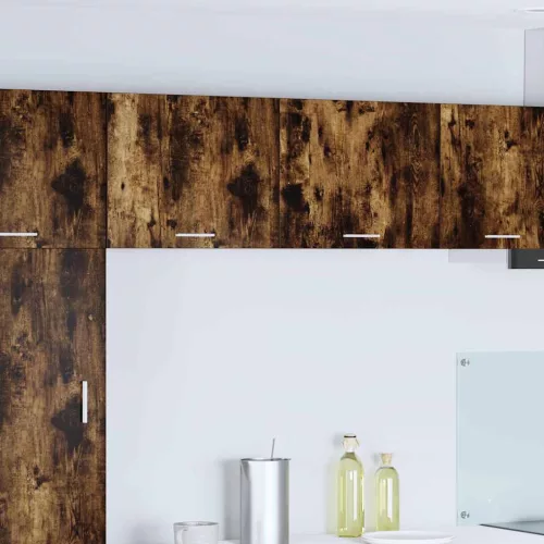 vidaXL Függő szekrény polcokkal Riga 2 pcs Füstölt tölgy és fehér