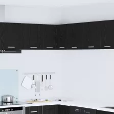   vidaXL Függő szekrény Riga Fekete tölgy és fehér 57 x 57 x 40 cm