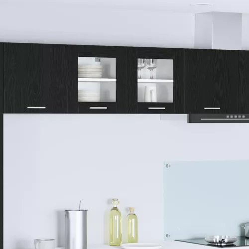 vidaXL Függő szekrény Riga 2 pcs Fekete tölgy 40 x 31 x 40 cm Faanyag