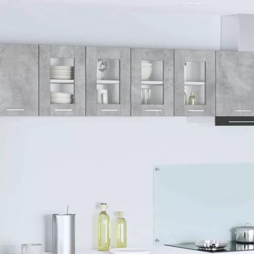 vidaXL Függő szekrény Riga 2 pcs Beton Szürke 60 x 31 x 40 cm Faanyag