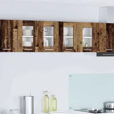   vidaXL Függő szekrény Riga 2 pcs Öreg fa 60 x 31 x 40 cm Faanyag