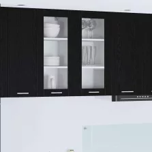  vidaXL Függő szekrény Riga 2 pcs Fekete tölgy 40 x 31 x 80 cm Faanyag