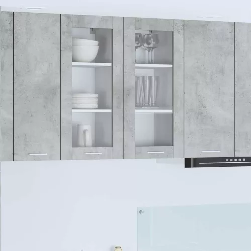 vidaXL Függő szekrény Riga 2 pcs Beton Szürke 40 x 31 x 80 cm Faanyag