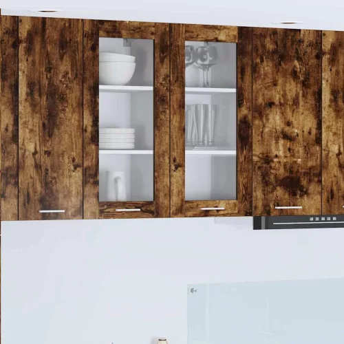 vidaXL Függő szekrény Riga 2 pcs Füstölt tölgy 40 x 31 x 80 cm Faanyag