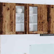   vidaXL Függő szekrény polcokkal Riga Öreg fa 80 x 31 x 80 cm Faanyag