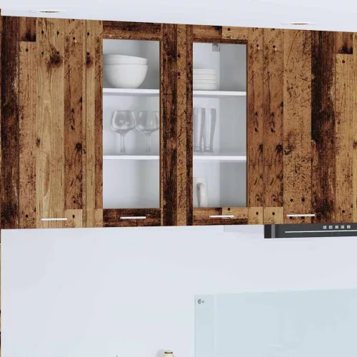 vidaXL Függő szekrény polcokkal Riga Öreg fa 80 x 31 x 80 cm Faanyag