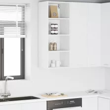   vidaXL Függő szekrény polcokkal Riga Fehér 40 x 29,5 x 100 cm Faanyag