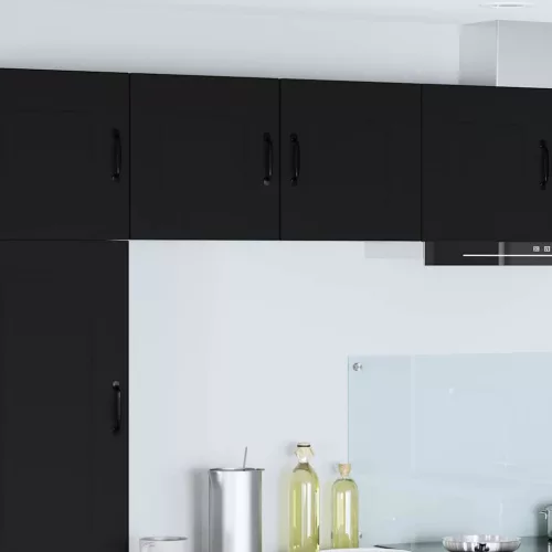 vidaXL Fali konyhaszekrény 2 pcs Fekete 40 x 31 x 40 cm Faanyag
