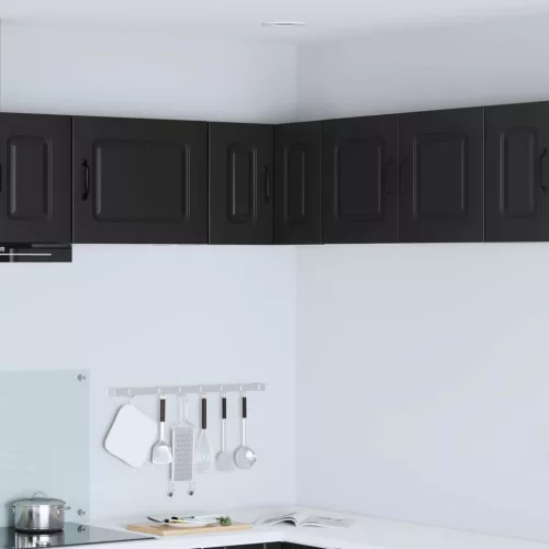 vidaXL Konyhaszekrény tárolóval Kalmar Fekete 57 x 57 x 40 cm Faanyag