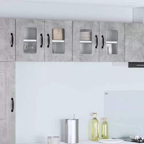 vidaXL Fali konyhaszekrény 2 pcs Beton Szürke 60 x 31 x 40 cm Faanyag