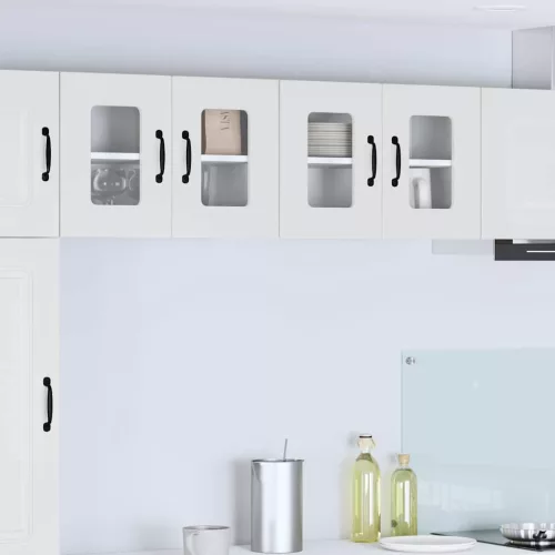 vidaXL Fali konyhaszekrény 2 pcs Magas Fényű Fehér 60 x 31 x 40 cm