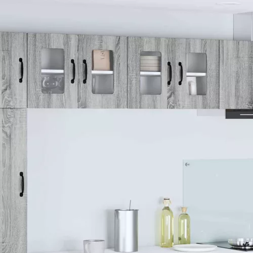 vidaXL Fali konyhaszekrény 2 pcs Szürke Sonoma 60 x 31 x 40 cm Faanyag
