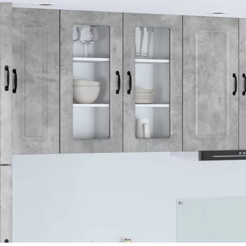 vidaXL Mosogatógép panel Kalmar Beton Szürke 40 x 31 x 80 cm Faanyag