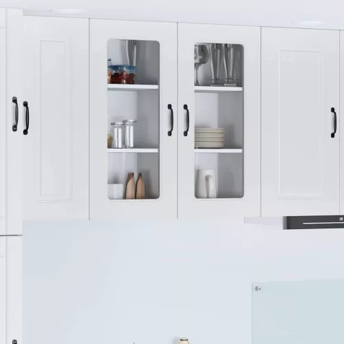 vidaXL Fali konyhaszekrény 2 pcs Magas Fényű Fehér 40 x 31 x 80 cm