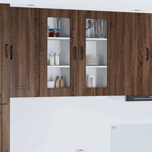 vidaXL Fali konyhaszekrény 2 pcs Barna Tölgy 40 x 31 x 80 cm Faanyag