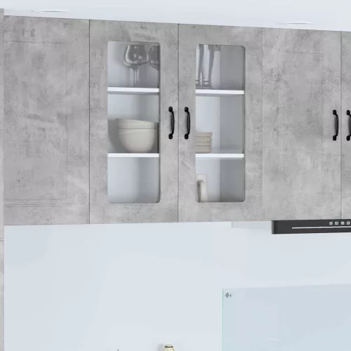 vidaXL Fali konyhaszekrény Beton Szürke 80 x 31 x 80 cm Faanyag
