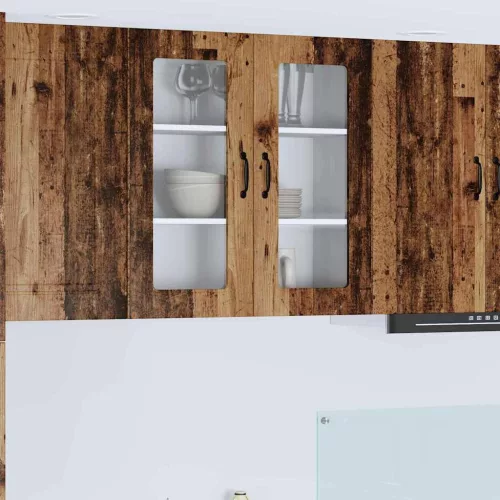 vidaXL Fali konyhaszekrény polcokkal Öreg fa 80 x 31 x 80 cm Faanyag