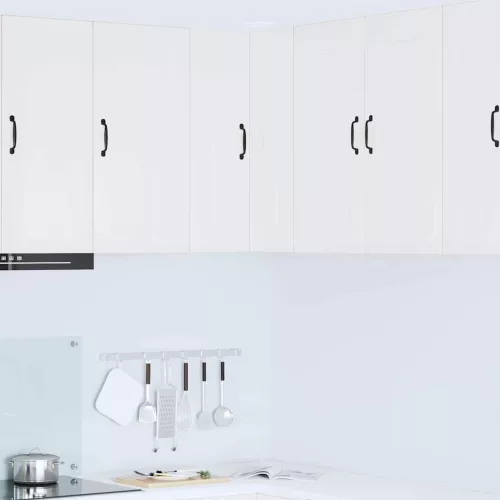 vidaXL Fali konyhaszekrény Magas Fényű Fehér 57 x 57 x 80 cm Faanyag