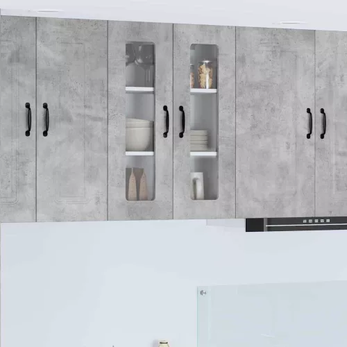 vidaXL Fali konyhaszekrény Beton Szürke 60 x 31 x 80 cm Faanyag