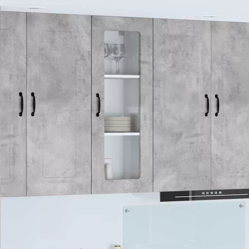 vidaXL Fali konyhaszekrény Beton Szürke 40 x 31 x 100 cm Faanyag