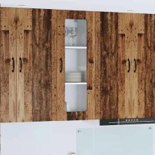   vidaXL Fali konyhaszekrény polcokkal Öreg fa 40 x 31 x 100 cm Faanyag