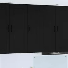   vidaXL Fali konyhaszekrény polcokkal Fekete 30 x 31 x 100 cm Faanyag