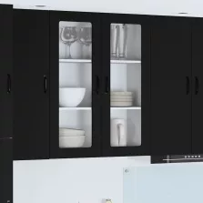   vidaXL Fali konyhaszekrény polcokkal Fekete 80 x 31 x 100 cm Faanyag