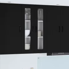   vidaXL Fali konyhaszekrény polcokkal Fekete 60 x 31 x 100 cm Faanyag