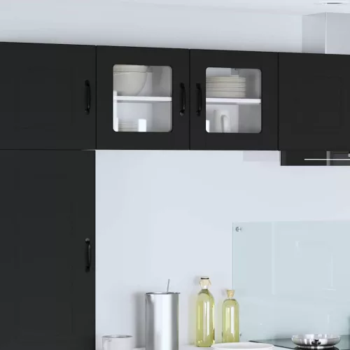 vidaXL Fali konyhaszekrény 2 pcs Fekete 40 x 31 x 40 cm Faanyag