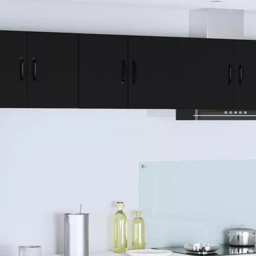 vidaXL Fali konyhaszekrény 2 pcs Fekete 30 x 31 x 40 cm Faanyag
