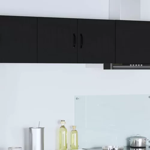vidaXL Fali konyhaszekrény 2 pcs Fekete 40 x 31 x 40 cm Faanyag