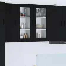   vidaXL Fali konyhaszekrény 2 pcs Fekete 40 x 31 x 80 cm Faanyag
