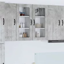  vidaXL Fali konyhaszekrény 2 pcs Beton Szürke 40 x 31 x 80 cm Faanyag