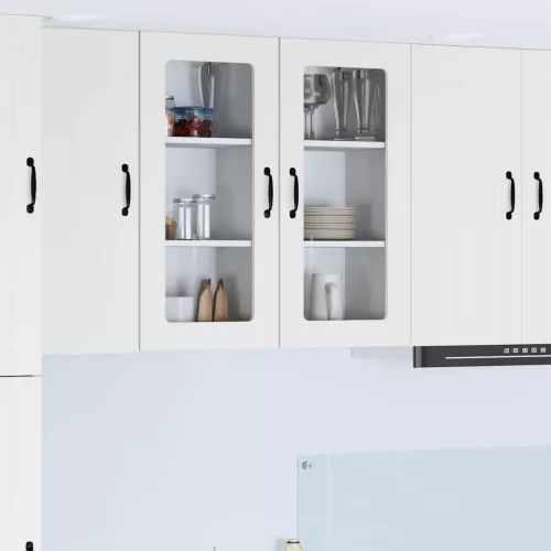 vidaXL Fali konyhaszekrény 2 pcs Magas Fényű Fehér 40 x 31 x 80 cm
