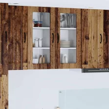   vidaXL Fali konyhaszekrény 2 pcs Öreg fa 40 x 31 x 80 cm Faanyag