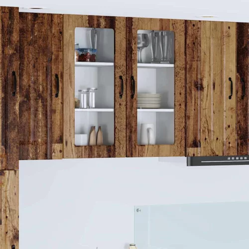 vidaXL Fali konyhaszekrény 2 pcs Öreg fa 40 x 31 x 80 cm Faanyag