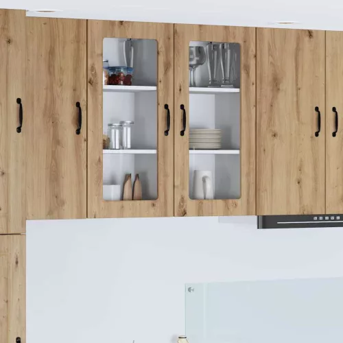 vidaXL Fali konyhaszekrény 2 pcs Artisan tölgy 40 x 31 x 80 cm Faanyag