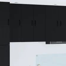   vidaXL Fali konyhaszekrény 2 pcs Fekete 30 x 31 x 80 cm Faanyag
