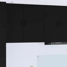   vidaXL Fali konyhaszekrény polcokkal Fekete 50 x 31 x 80 cm Faanyag